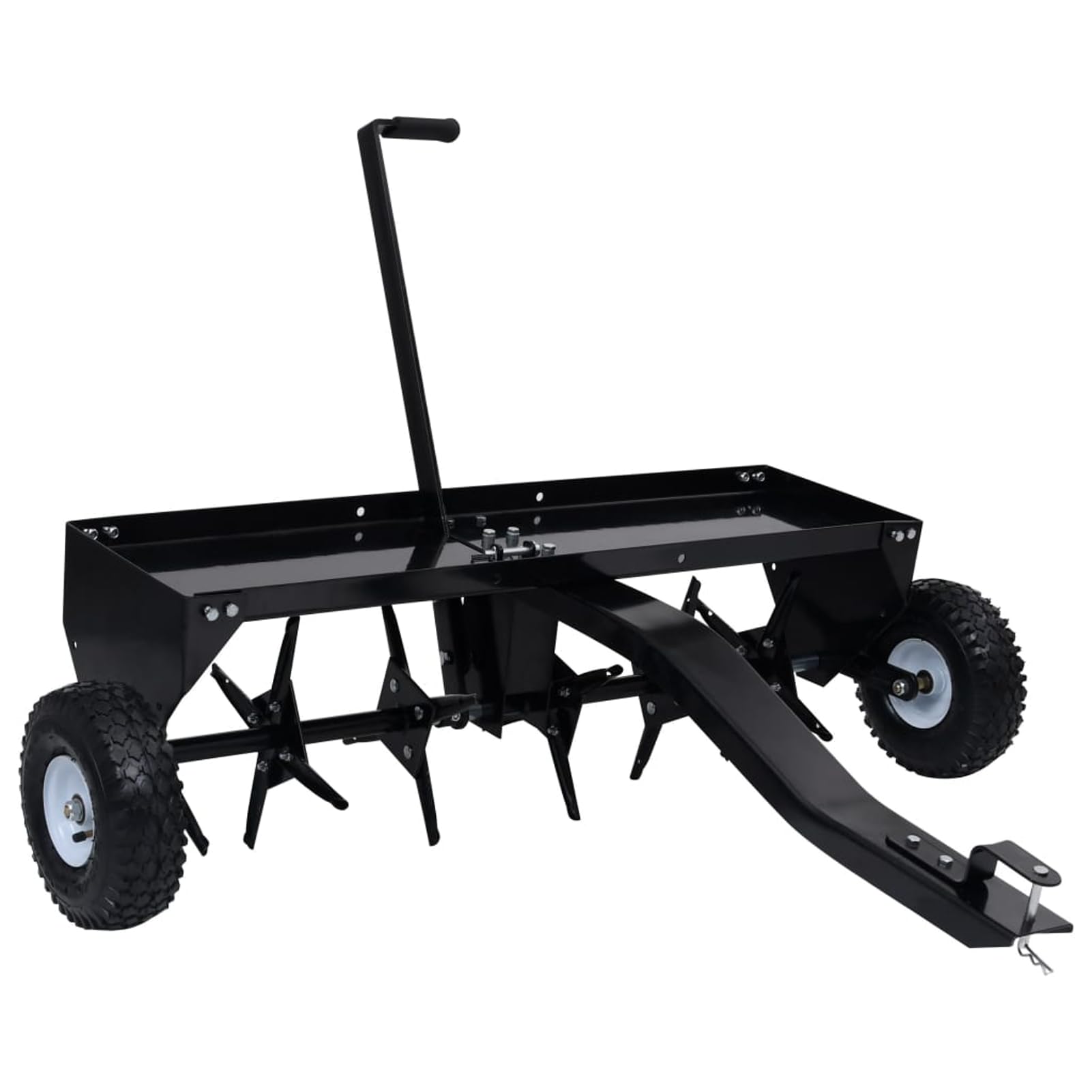 Aeratore per Prato, Aeratore Professionale 102 cm per Trattorino Tagliaerba con Dispositivo di Aggancio Universale, Arieggiatura del Terreno con Fori Precetti per Piante e Nutrienti, per Giardino e Pr