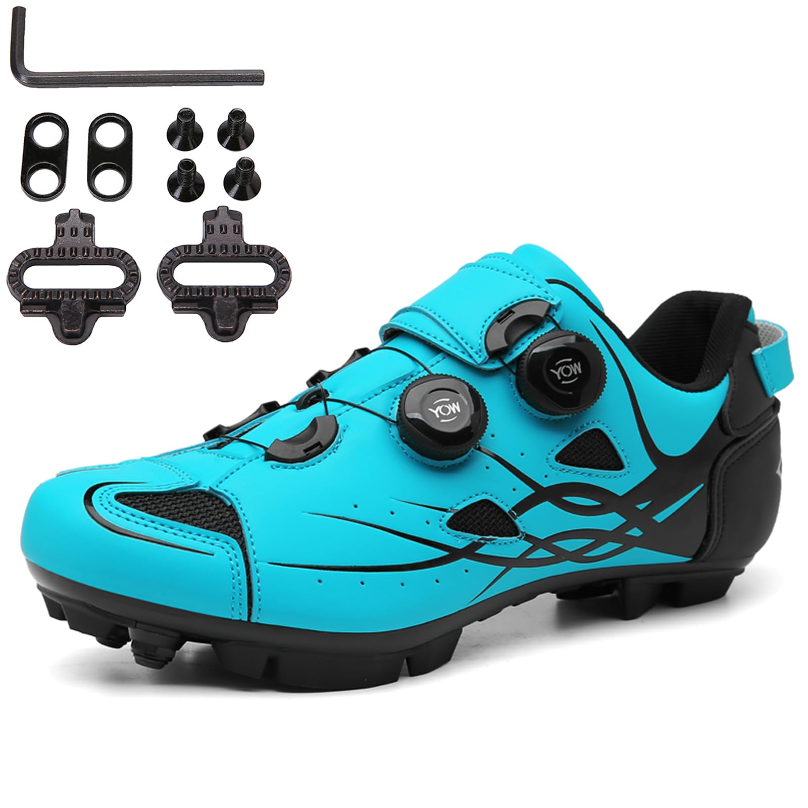 Zapatillas BTT para Hombre Zapatillas de MTB Transpirables y cómodas Compatibles con calas SPD de 2 Tornillos Incluidas, Calzado para Ciclismo al Aire Libre