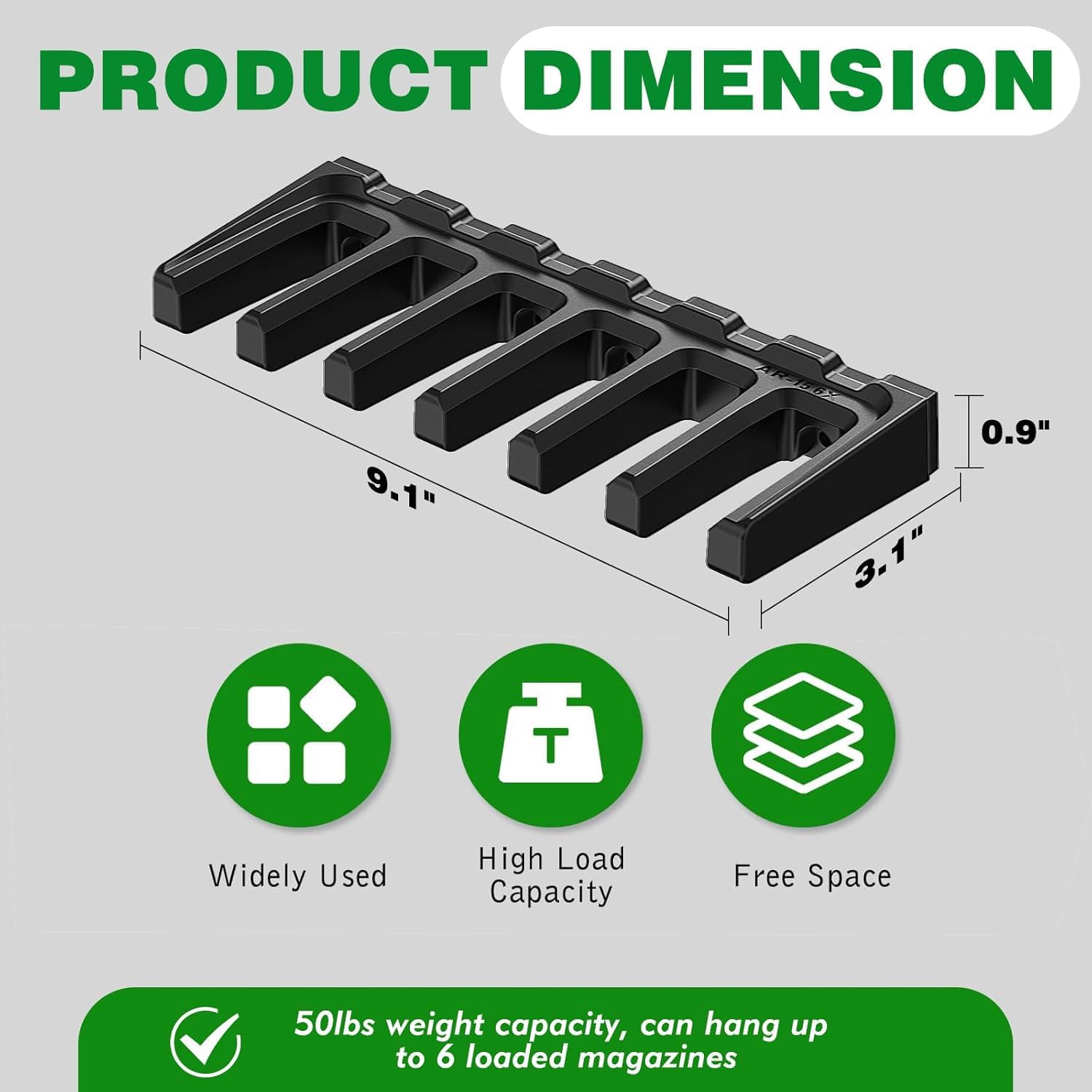 4Pack Wall Mount for Pmag, AR Mag Holder, ABS Magazine Holder, Ar Magazine Holder for Gun Safe, Storage Rack for Pmag, Glock, Amend 2, Hexmags, Mftmags, Magpulmag