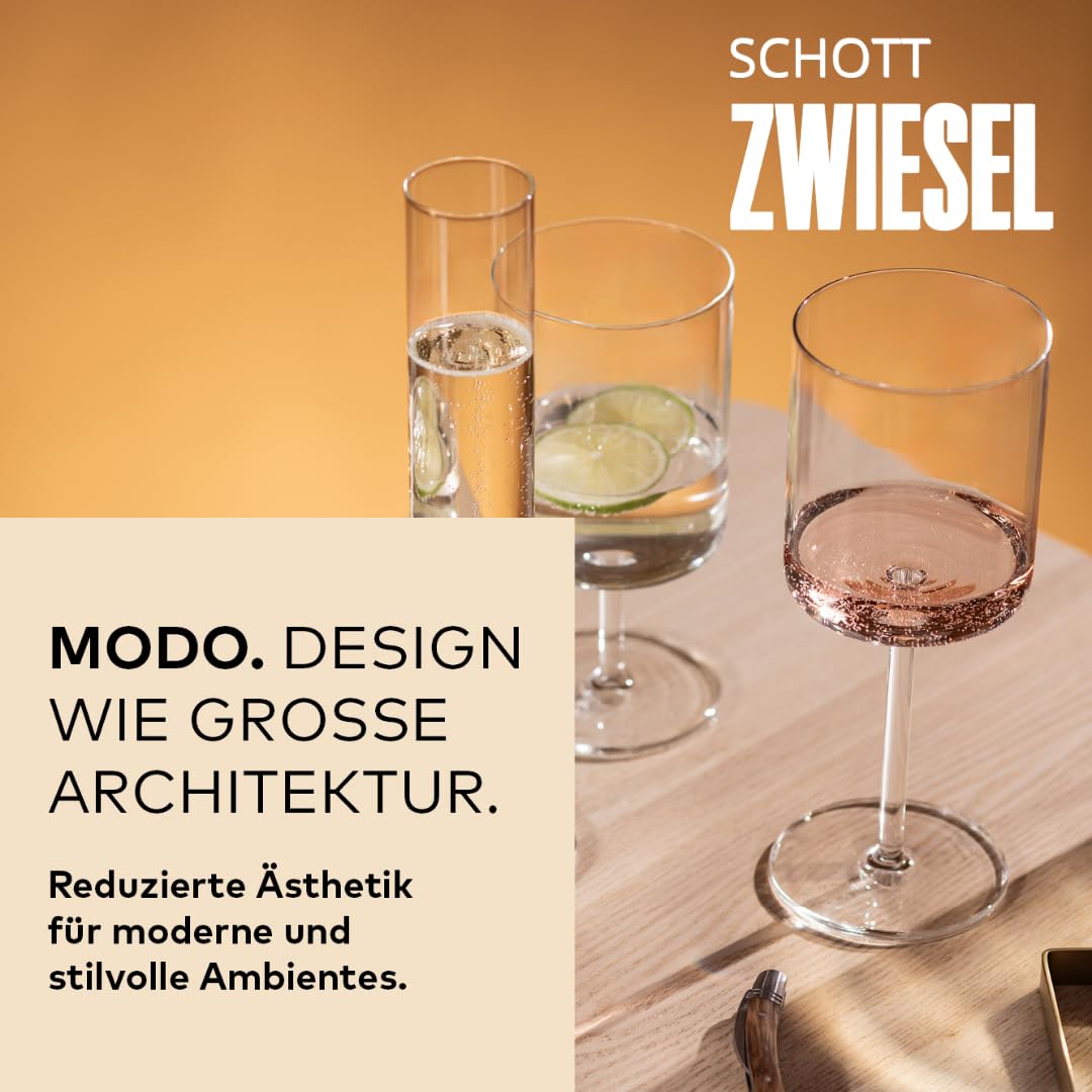 SCHOTT ZWIESEL Sektglas Modo (4er-Set), geradlinige Champagner Gläser mit Moussierpunkt, spülmaschinenfeste Tritan-Kristallgläser, Made in Germany (Art.-Nr. 119901) Küche, Haushalt & Wohnen