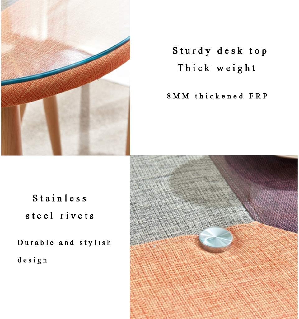 Retro Lounge Chairs,Reception Sales Office Negotiate Tables and Chairs Small Round Table Cotton Linen Chair Combination Dining Chairs(4 Piece Set)