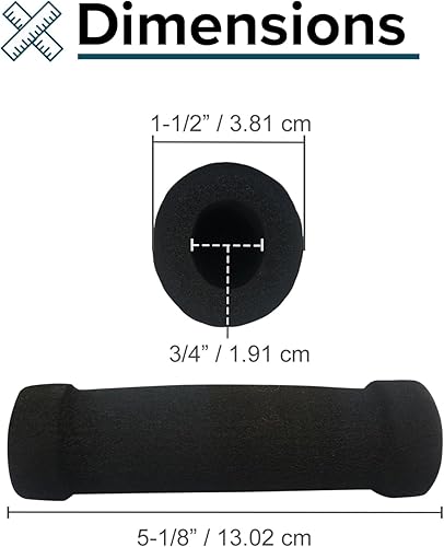 Miniatura 6 de AlveyTech Empuñadura de manillar de 5.118 in (5 pulgadas) de largo (juego de 2)  Empuñaduras de espuma de repuesto para scooters de movilidad,