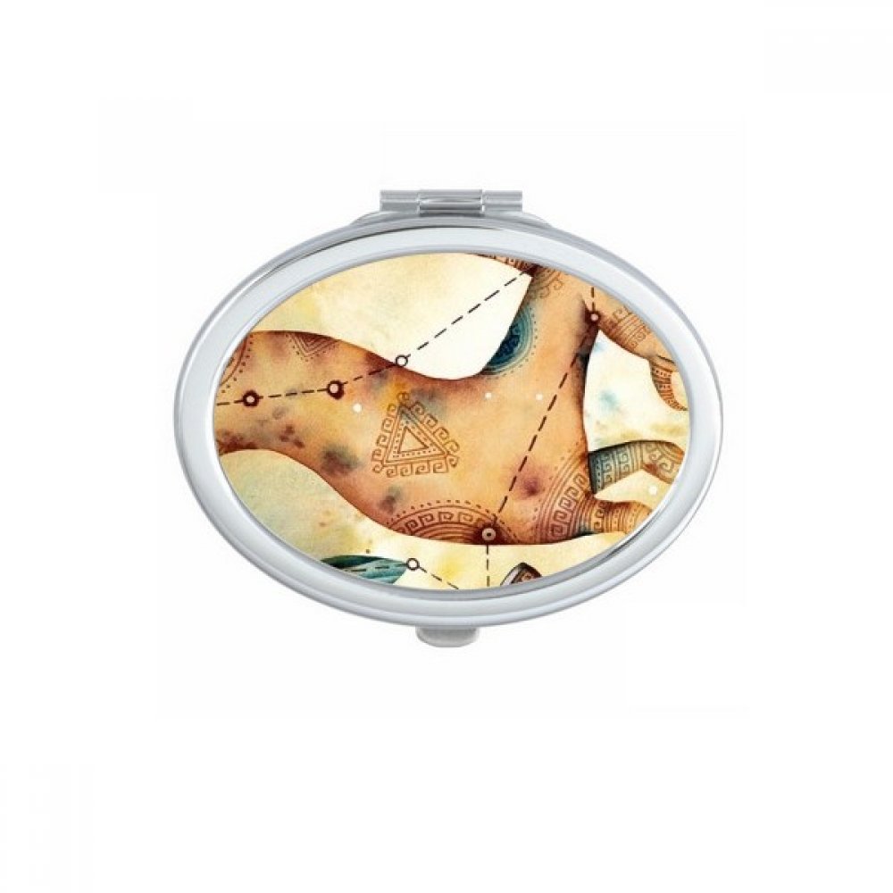 Miroir compact ovale Capricorne maquillage de poche
