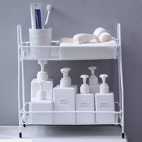Miniatura 3 de Organizador de especias, organizador de estante de baño de 2 niveles para encimera, organizador de estante de cocina para latas de especias, frascos