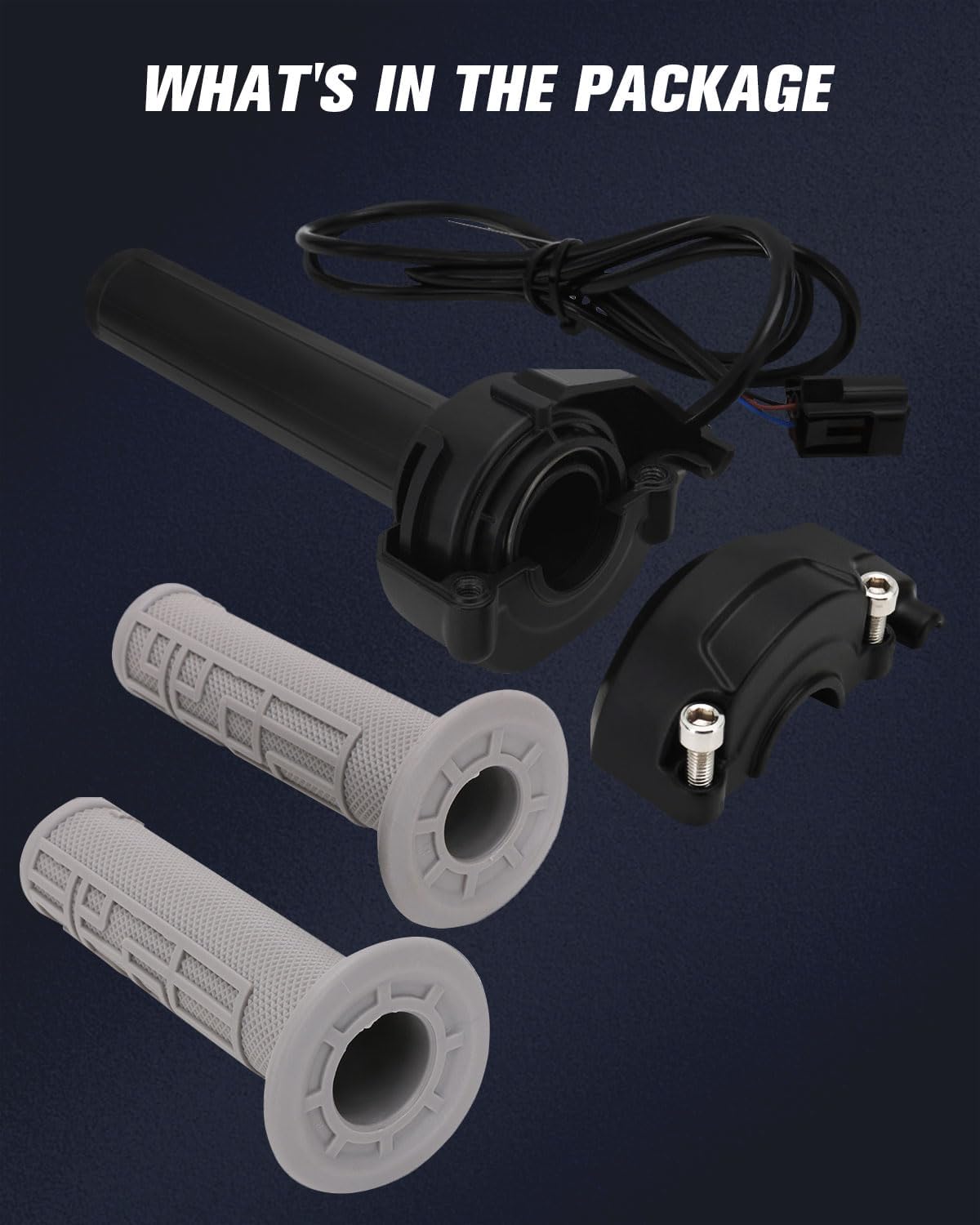 Sur Ron Throttle Tube Assembly + Grips Kit Electric Throttle 7/8”22mm Motorcycle Handlebar Grips Bundle for Sur Ron Light Bee X/S Electric Dirt Bike, Grey