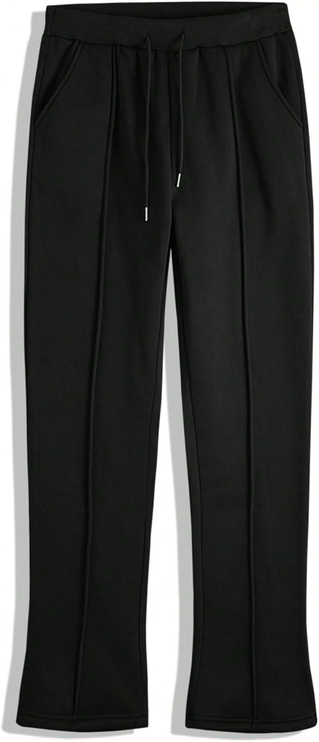 GORGLITTER Men's Letter Graphic Drawstring Waist Pants Stacked Flared Cool Sweatpants with Pockets - Image 2