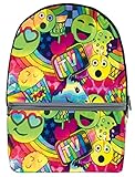 iscream Girls' Emoji Party Holographic 18' x 12' Backpack for School and Travel with Interior Laptop Pocket