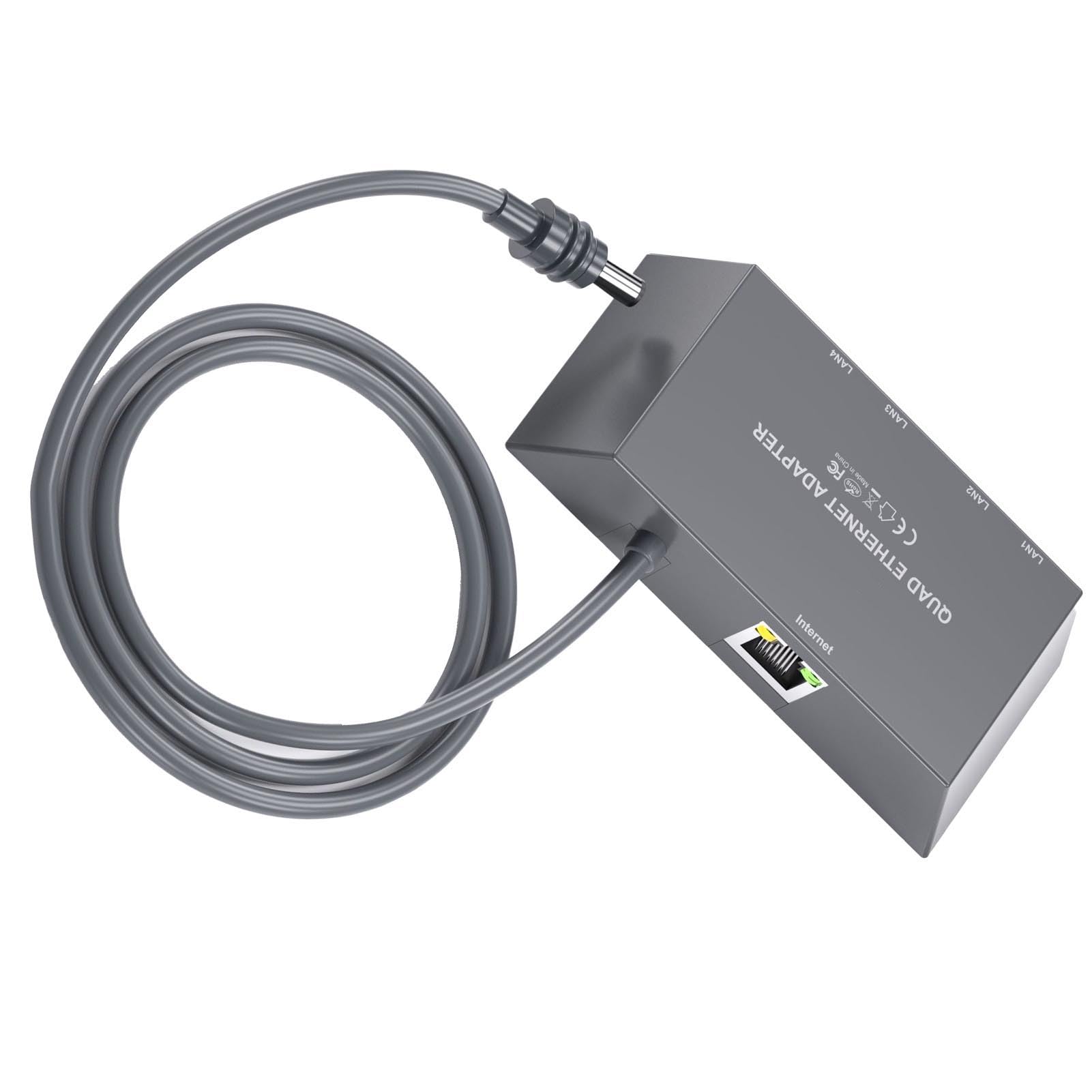 Hub Adattatore Ethernet da 1 a 4 Gigabit per Accesso Alla Rete Cablata, Splitter LAN Plug and Play Ad Alta velocità per Dispositivi Multipli, Compatibile con i Sistemi di Terza Generazione