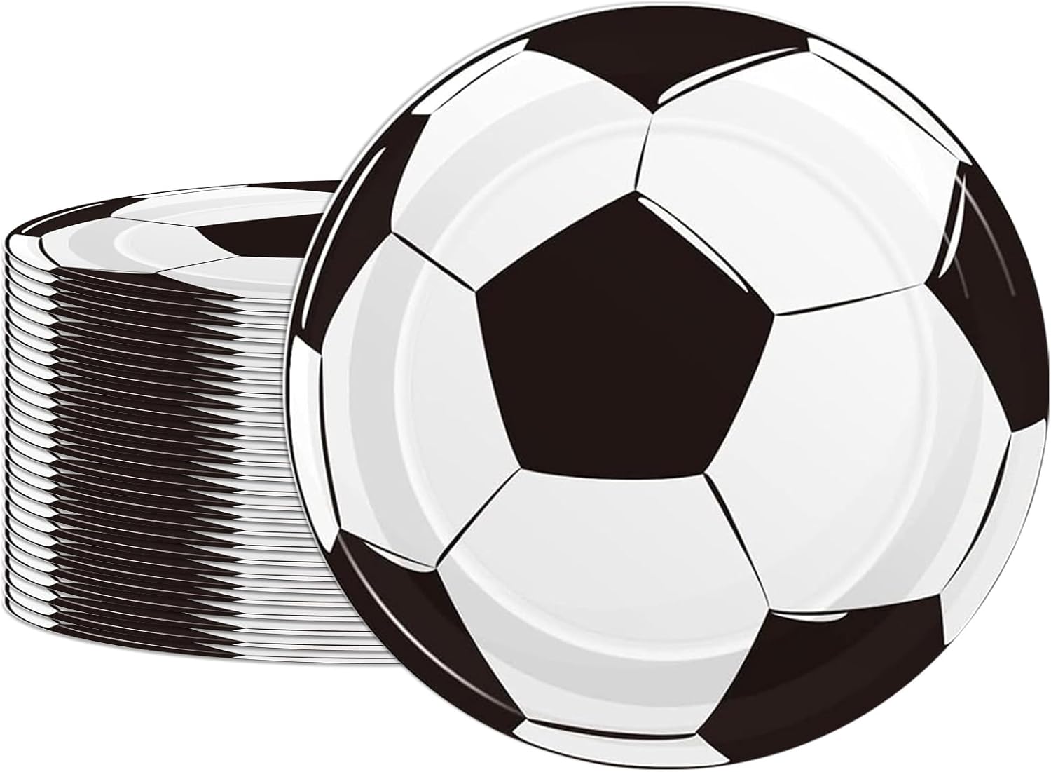 60Pcs Soccer Paper Plates - 7Inch Soccer Theme Party Round Dessert Plates,Kids Themed Birthday Supplies Set,Sports Theme Decorations for Sports Fan Birthday Event Party Supplies