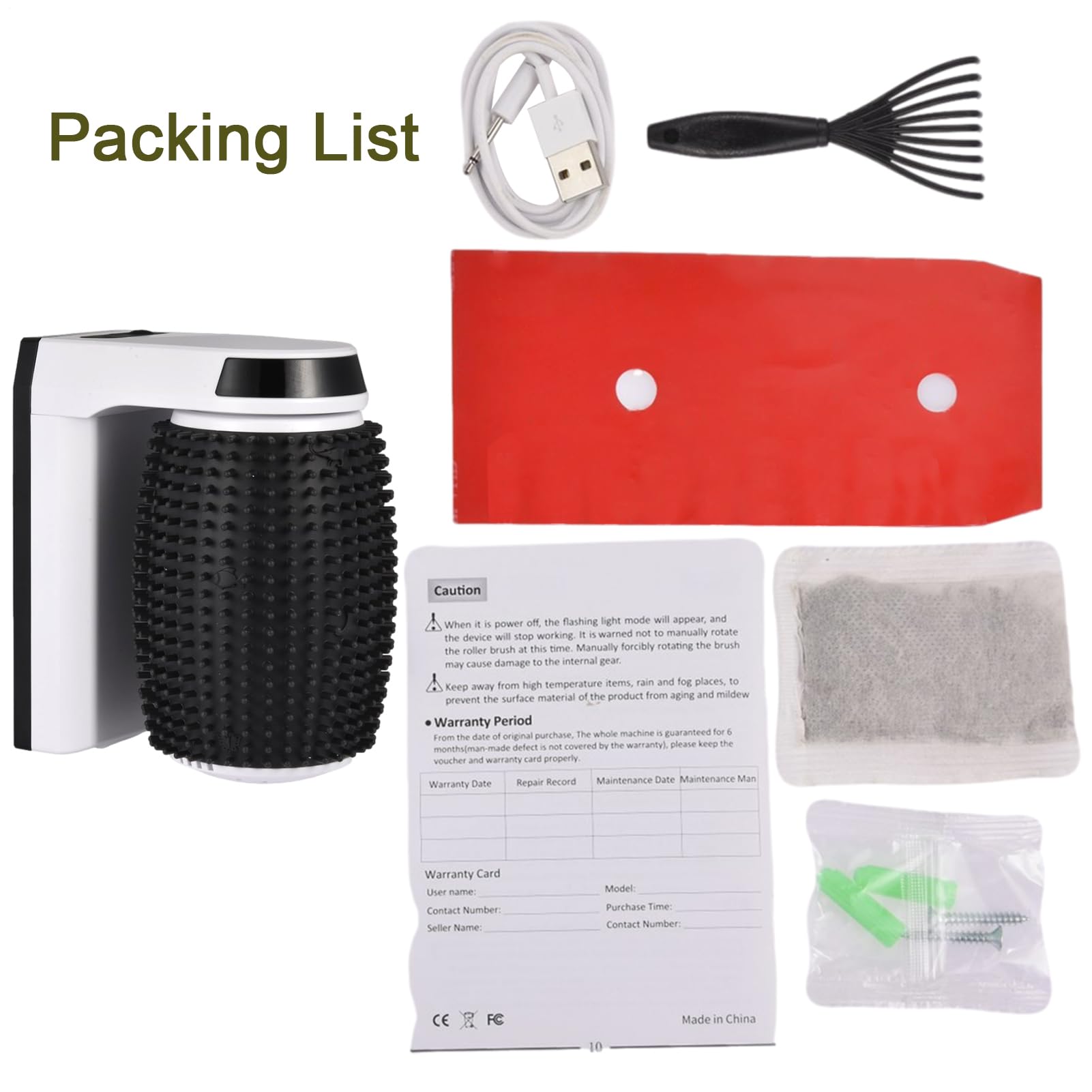 Cepillo autoaseo para Gatos – Masajeador de Pelo | Peine de Pared para | gato con gato, herramienta de aseo perfecta para gatos de pelo largo y corto