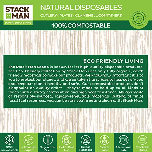 100% Compostable 12 Oz. Paper Bowls [125-Pack] Heavy-Duty Quality Natural Disposable Bagasse, Eco-Friendly Biodegradable Made Of Sugar Cane Fibers #TOP3