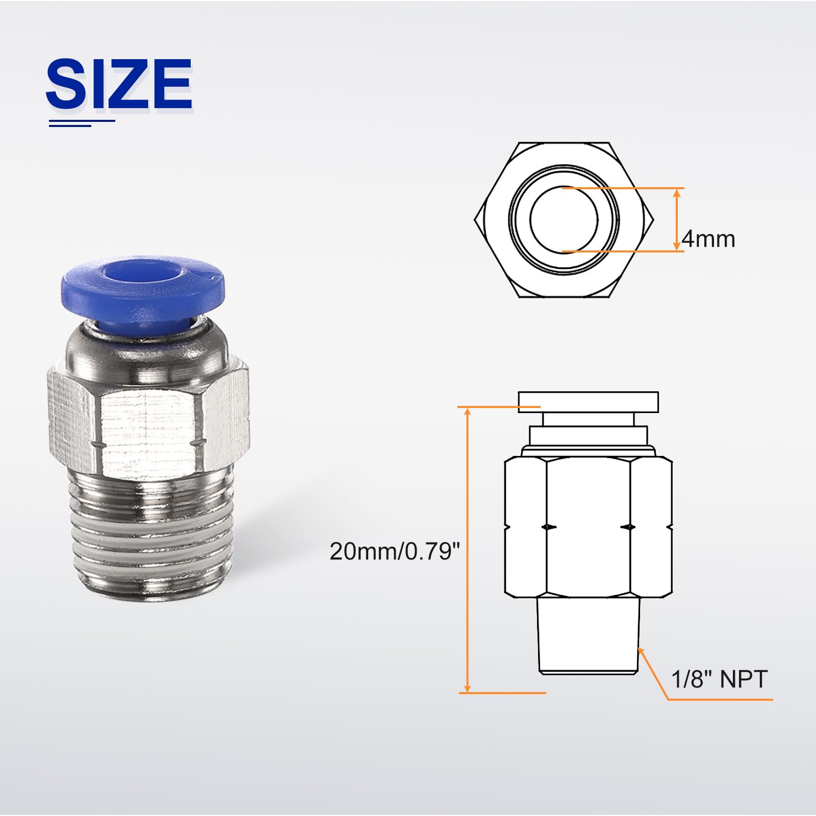 Temhyu Connettore Rapido Pneumatico Tubo Britannico Tubo Aria PU 5/32 1/4 5/16 3/8 1/2 1/8 3/6 Pollici Connettore Tubo Riduttore Dritto (Color : PG5l16-5l32 - Foto 2