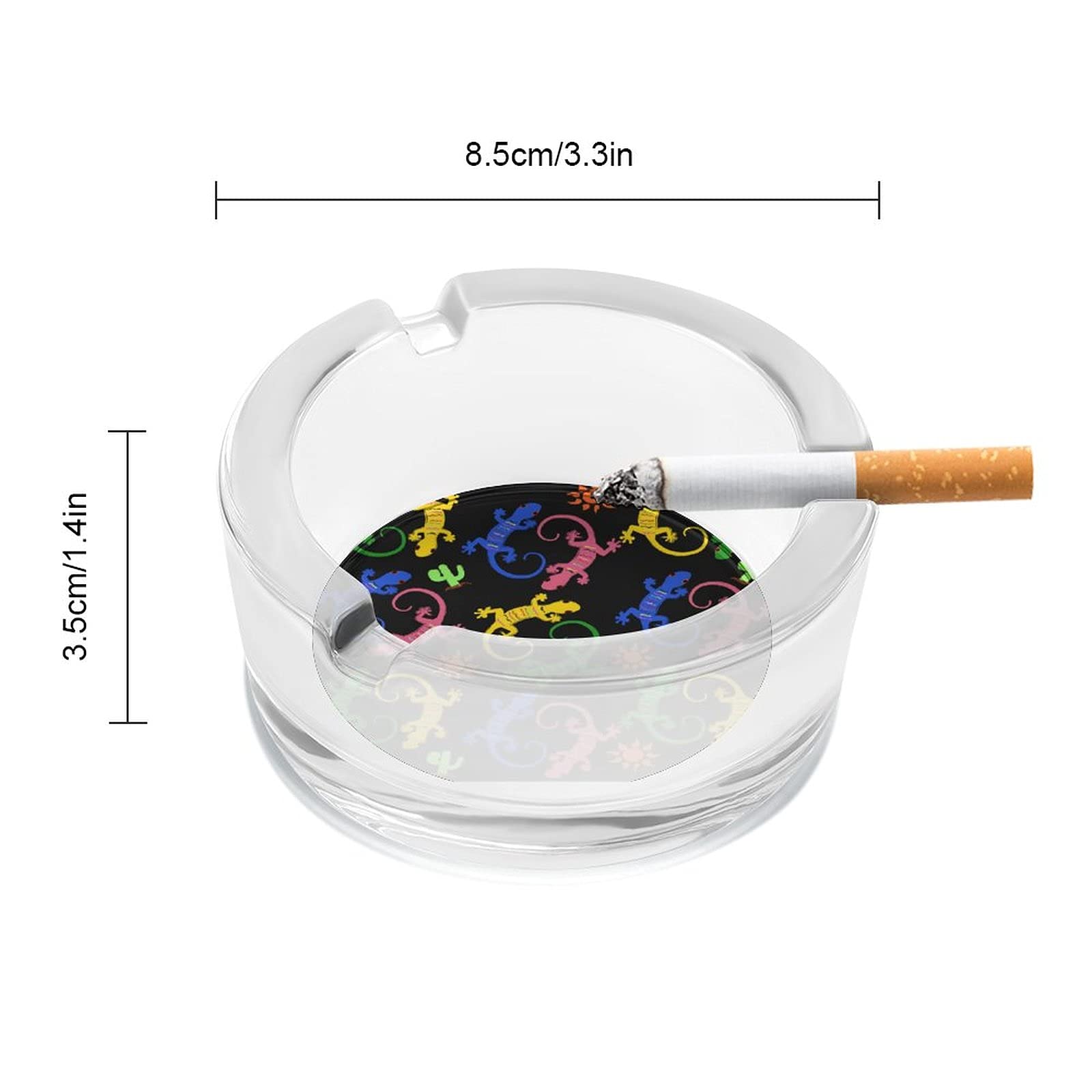 Cendrier à cigarettes en verre avec étui rond Motif lézard Gecko :  Amazon.ca: Auto