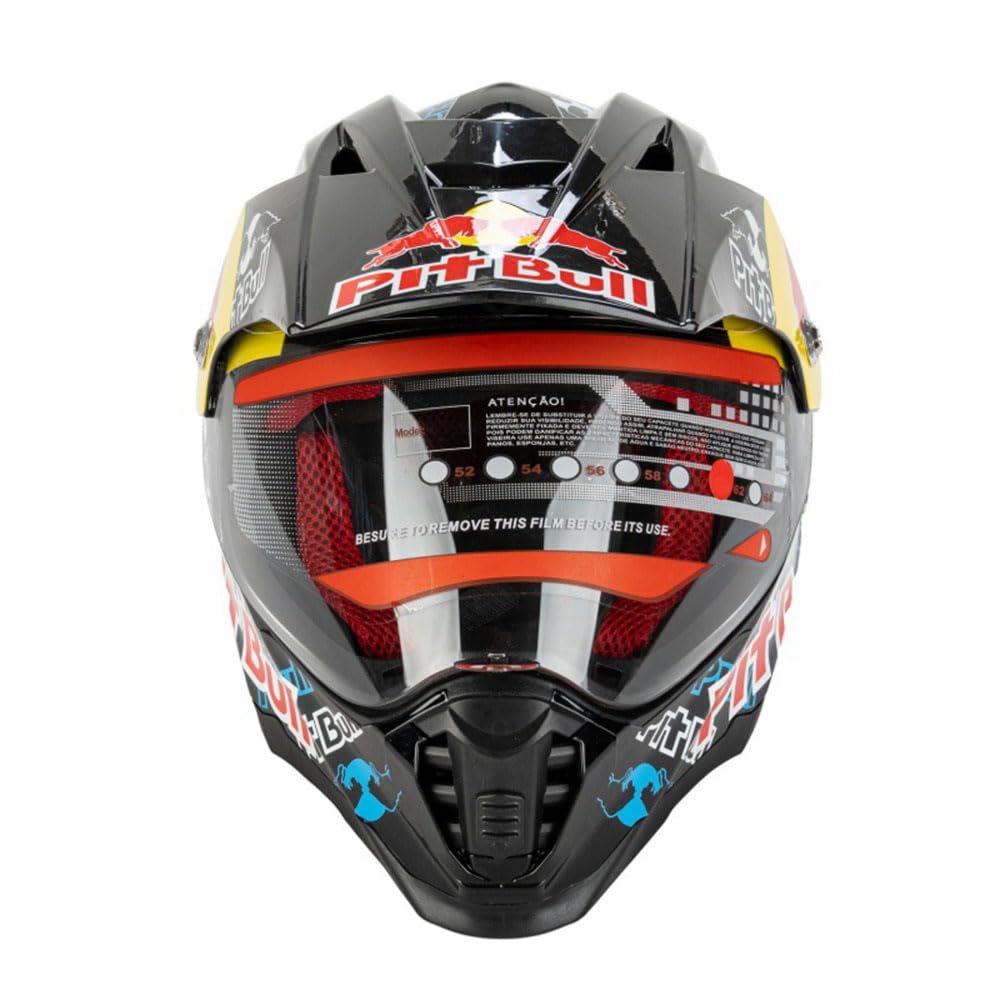 Casco Moto Per Uomo Donna Motocross MX Caschi Cross Per Adulti Casco Moto ATV Casco Integrale Enduro Certificato DOT/ECE Con Visiera Parasole Antiappannamento Casco Da Discesa,Black/B-L