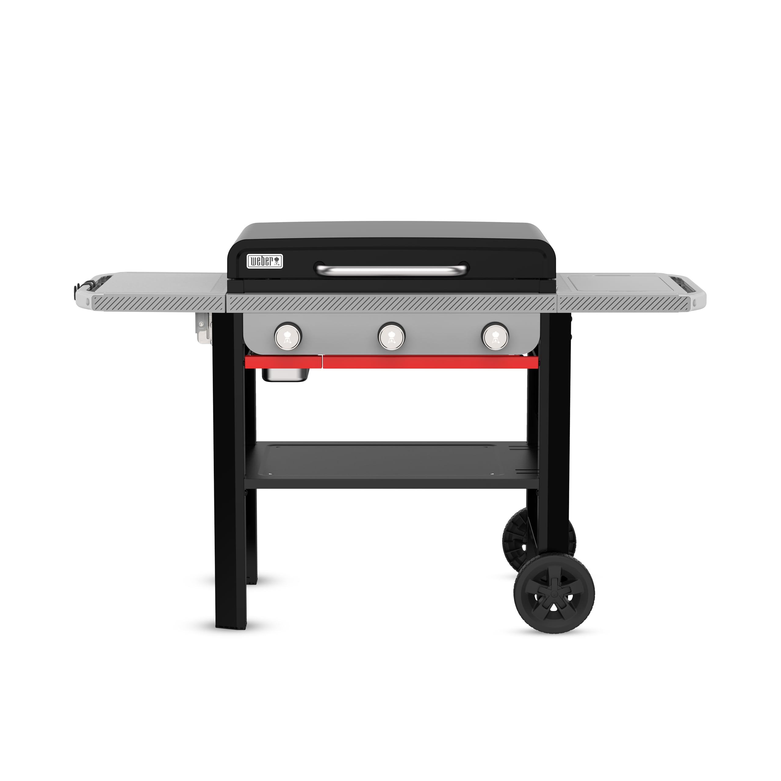 Weber Slate GP 71 cm Premium Griddle with Stand & Wheels/BBQ Plancha, 3 Burners, Porcelain-Enamelled Cast Iron Cooktop, Edge-to-Edge & Multi-Zone Heating, 3252 cm² Cooking Surface, Black