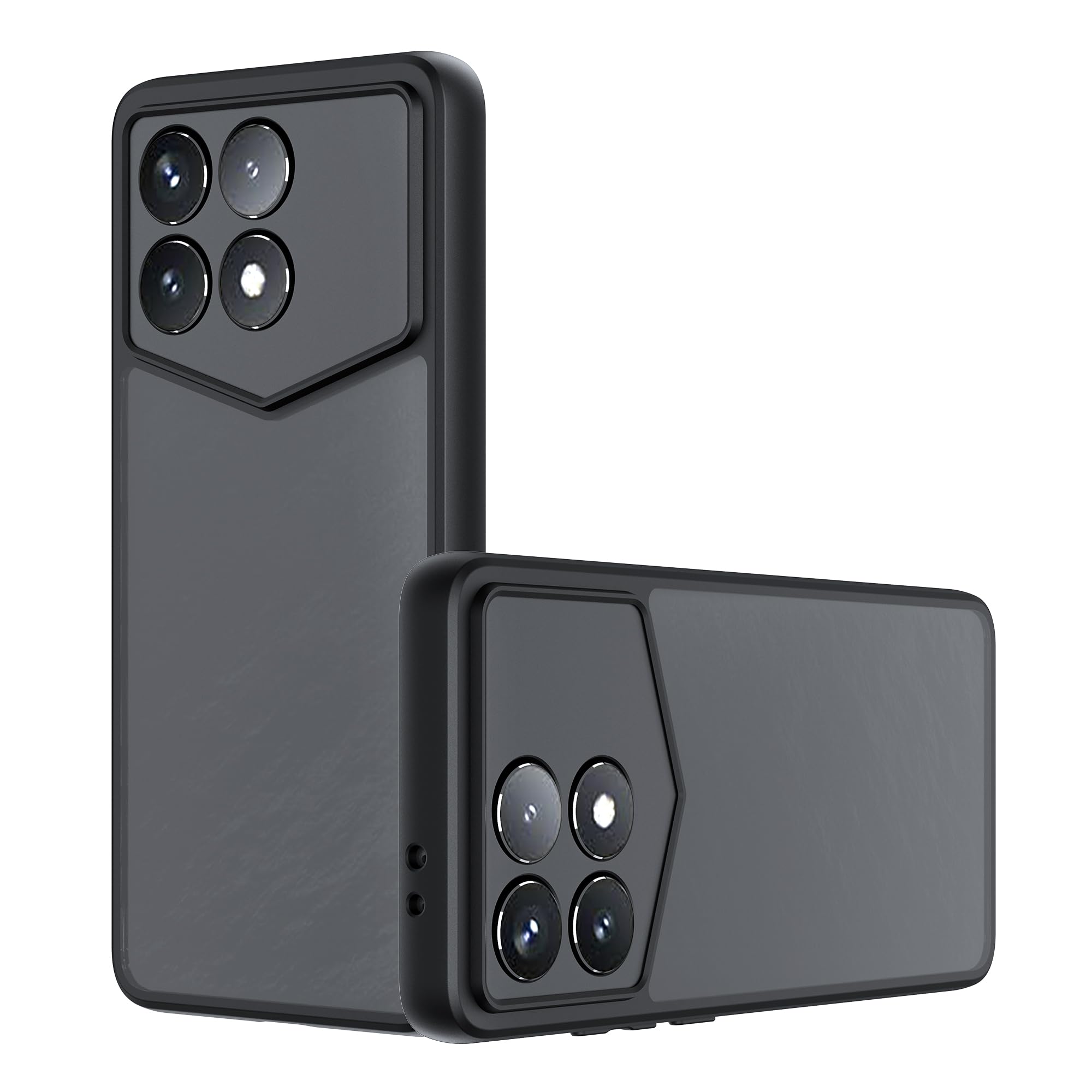 Cover for Xiaomi POCO F6 Pro Case,Anti-fingerprint Anti-drop Anti-slip Flexible Silicone + Hard Acrylic case for Xiaomi POCO F6 Pro black