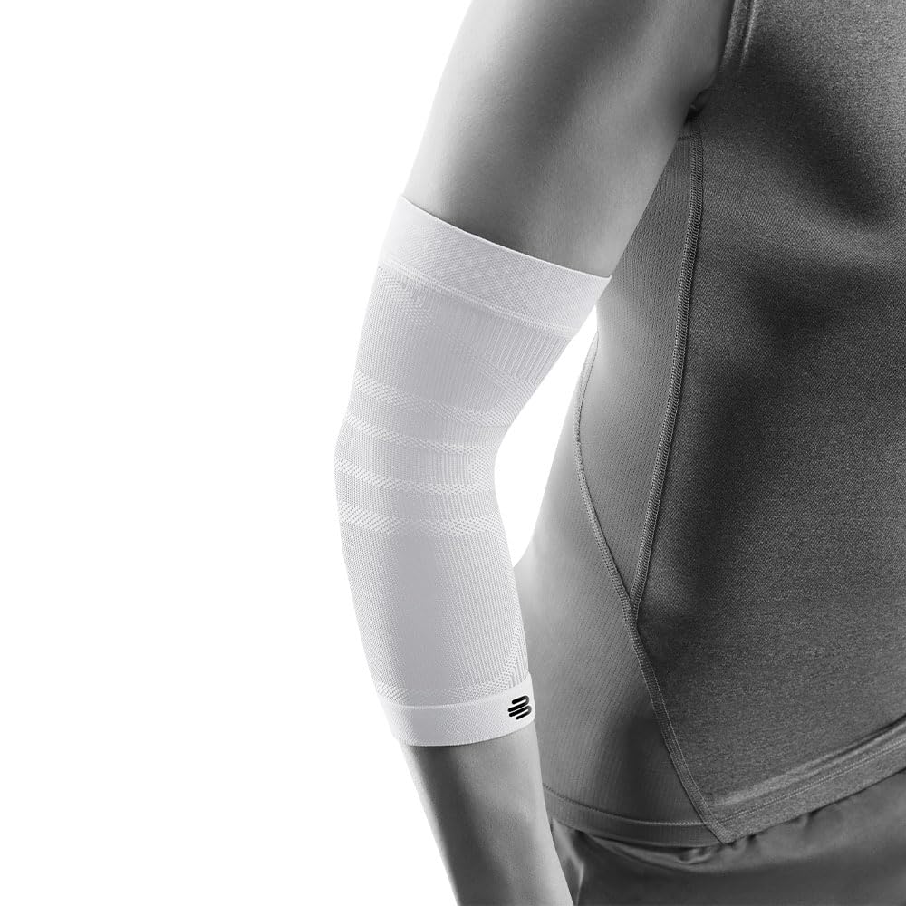 Bauerfeind Codera deportiva de compresión para codo, 1 codera unisex con compresión, para baloncesto, atletismo y deportes de pelota y golpeo, se puede llevar a la derecha e izquierda