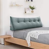 Vista 9 de Johnear - Almohada grande de cuña para cabecera de lectura, para sentarse en la cama para adultos, cojín triangular de terciopelo para respaldo