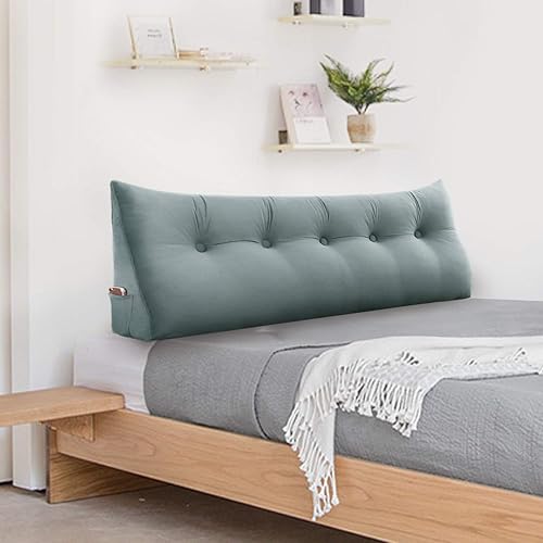 Miniatura 9 de Johnear - Almohada grande de cuña para cabecera de lectura, para sentarse en la cama para adultos, cojín triangular de terciopelo para respaldo,