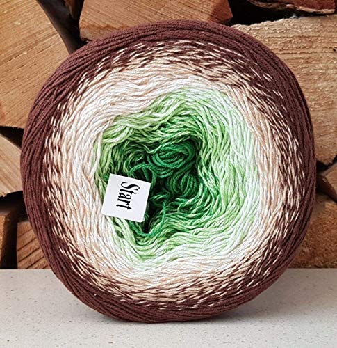 Image of Cotton Yarn Art Flowers 55% Cotton 45% Acrylic 250gr 1094yds Multicolor Rainbow Crochet Sport Yarn (272)