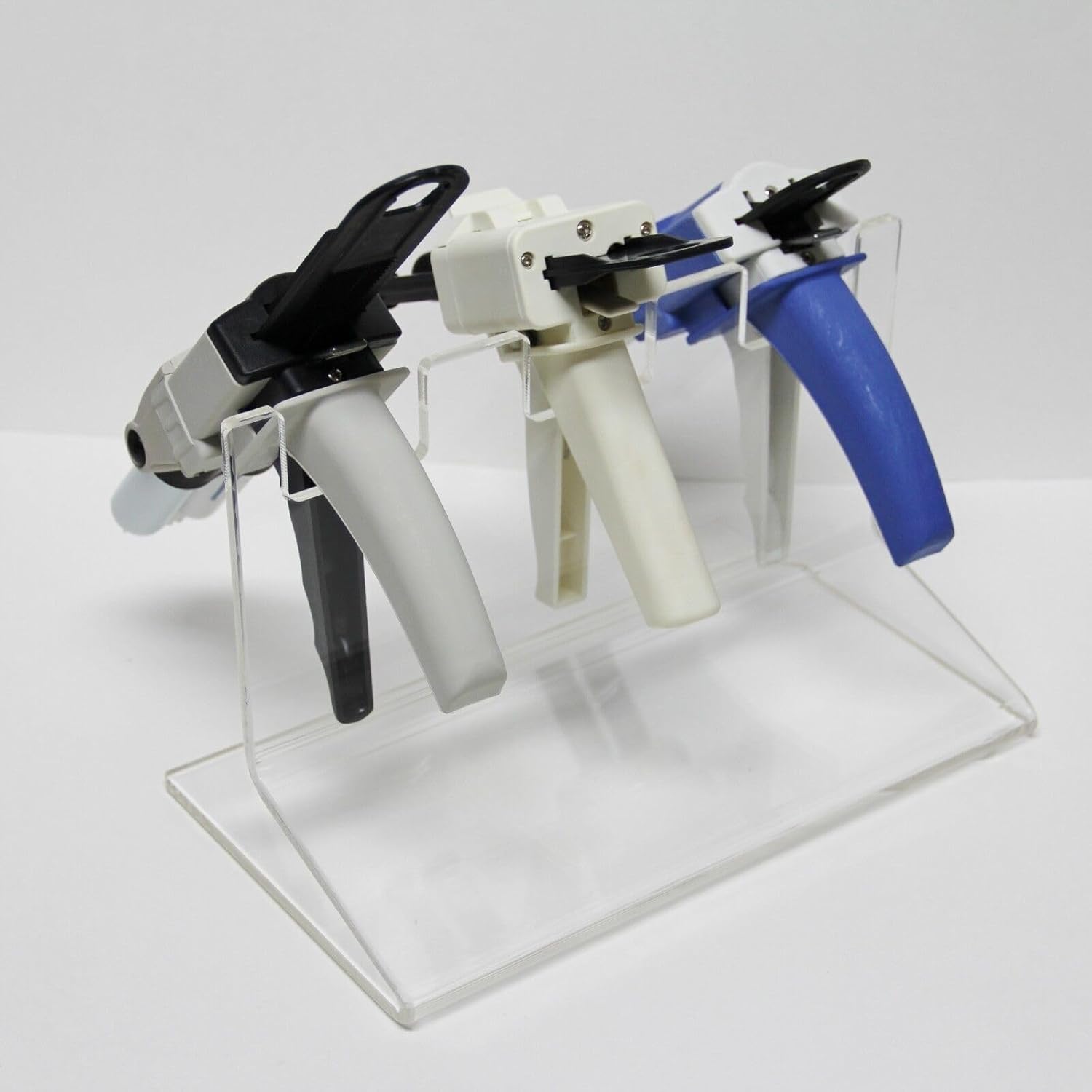 Dental Upright Impression Gun Dispenser Dual & Triple Holder Clear Acrilic Dental Guns Organizer (Triple)