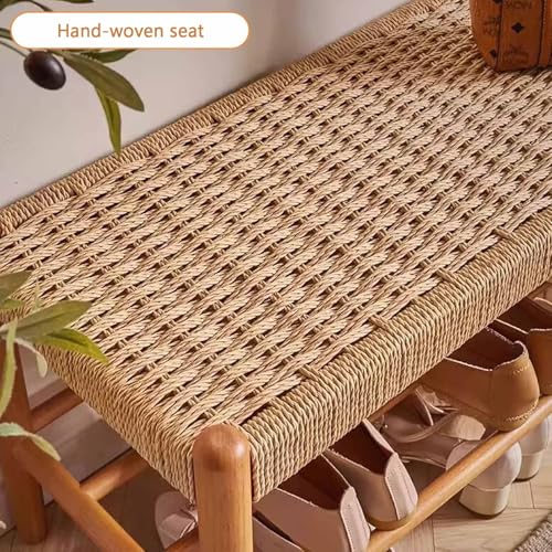 Banc à chaussures en bois cerisier 60 cm pour entrée chaleureuse - 5