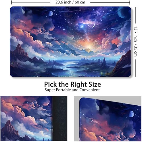 Miniatura 36 de Tapete de juego MTG cosido de alta calidad con zonas y parte trasera de goma antideslizante, tapete de juego TCG para MTG y otros juegos de cartas