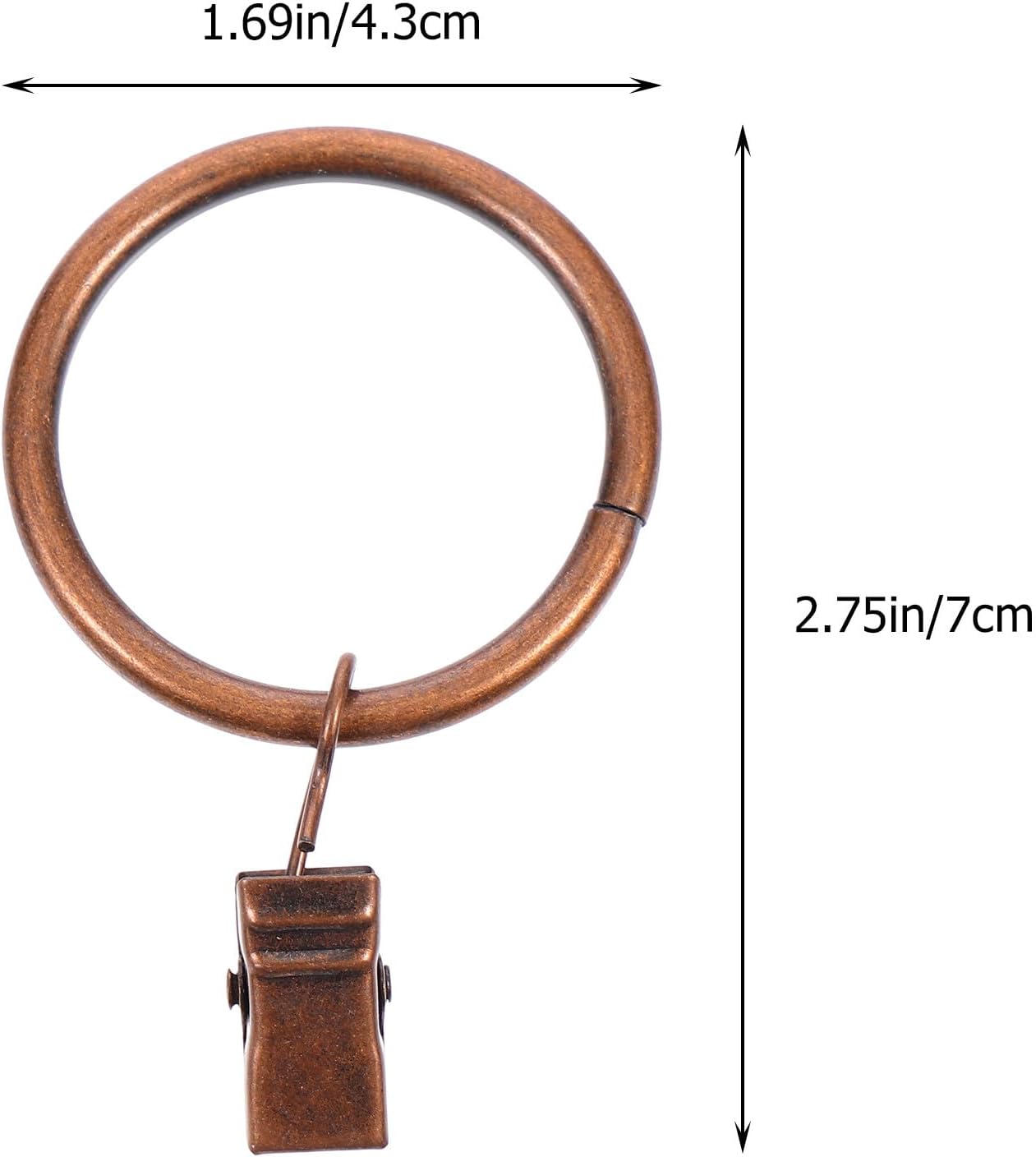 50pcs Vintage Style Shower Curtain Rings Clips for Bathroom Rods Curtain Hooks Easy to Install and Strong Hold for Heavy Drapes Red Bronze Finish Wire Inner