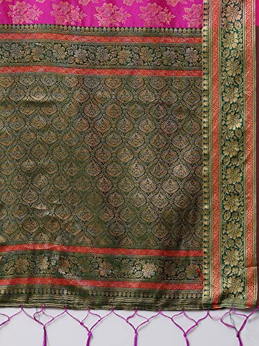 Image of AKHILAM Women's Banarasi Silk Woven Design Saree With Unstitched Blouse Piece (RYLBNR06 Parent)