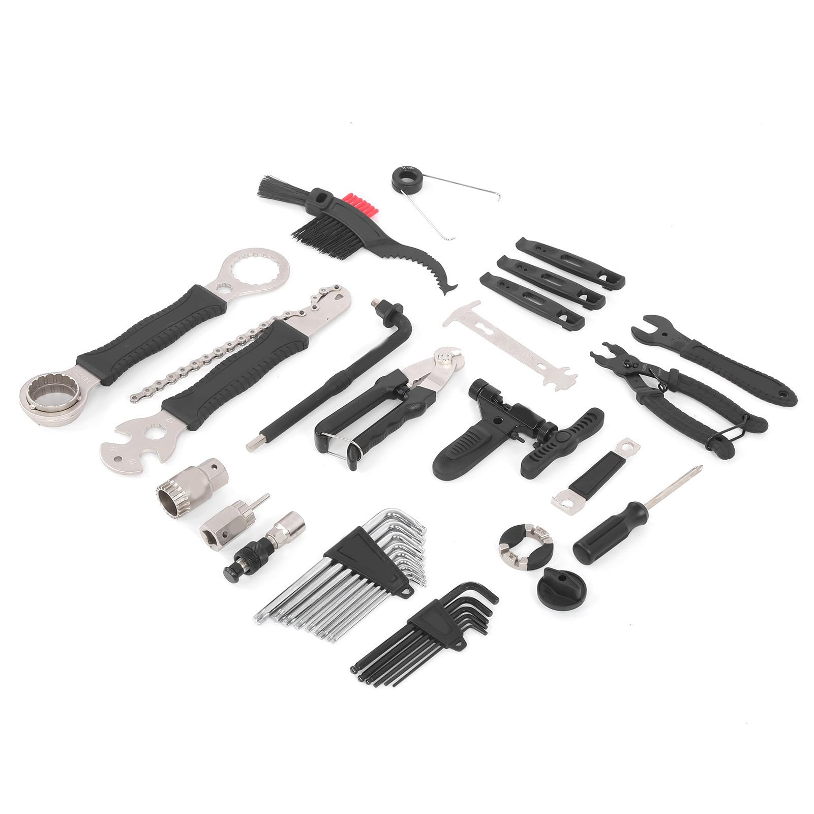 Changor Kit de Herramientas de Reparación de Bicicletas Kit Duradero y Completo para Mantenimiento de Bicicletas de Montaña y Carretera 20 Herramientas Acero de Aleación 39x31x10,5 Cm