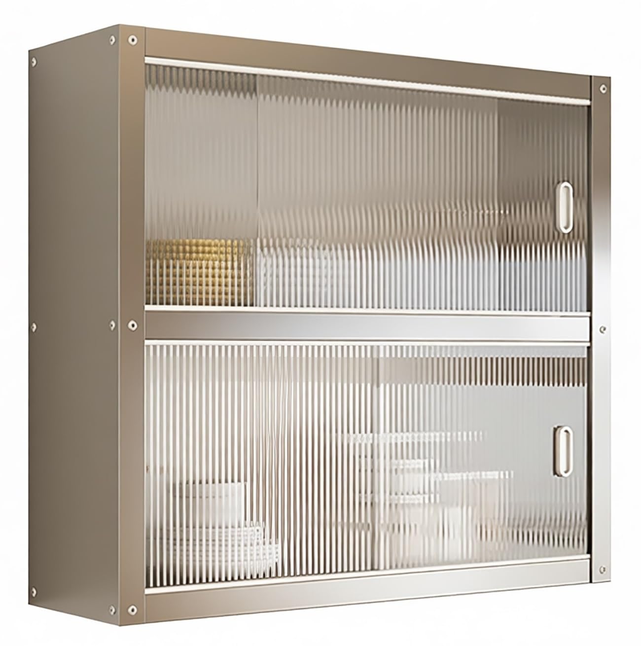 YSPZDQ Kitchen Wall Mounted Cabinet with Sliding Doors, Easy to Clean Stainless Steel Kitchen Cabinet, Wall Unit for Kitchen, Bathroom, Bedroom, Garage, Laundry Room(70 x 30 x 70cm)