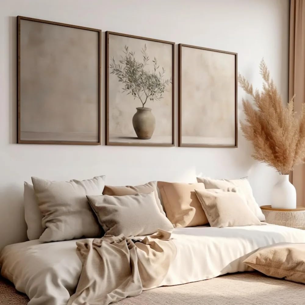 LMYSXAOZ Prints On Canvas Painting Retro Olive Tree Mediterranean Wall Flower And Plant Art Branch Printing Office Home Decoration(60x85cm-3Pcs)