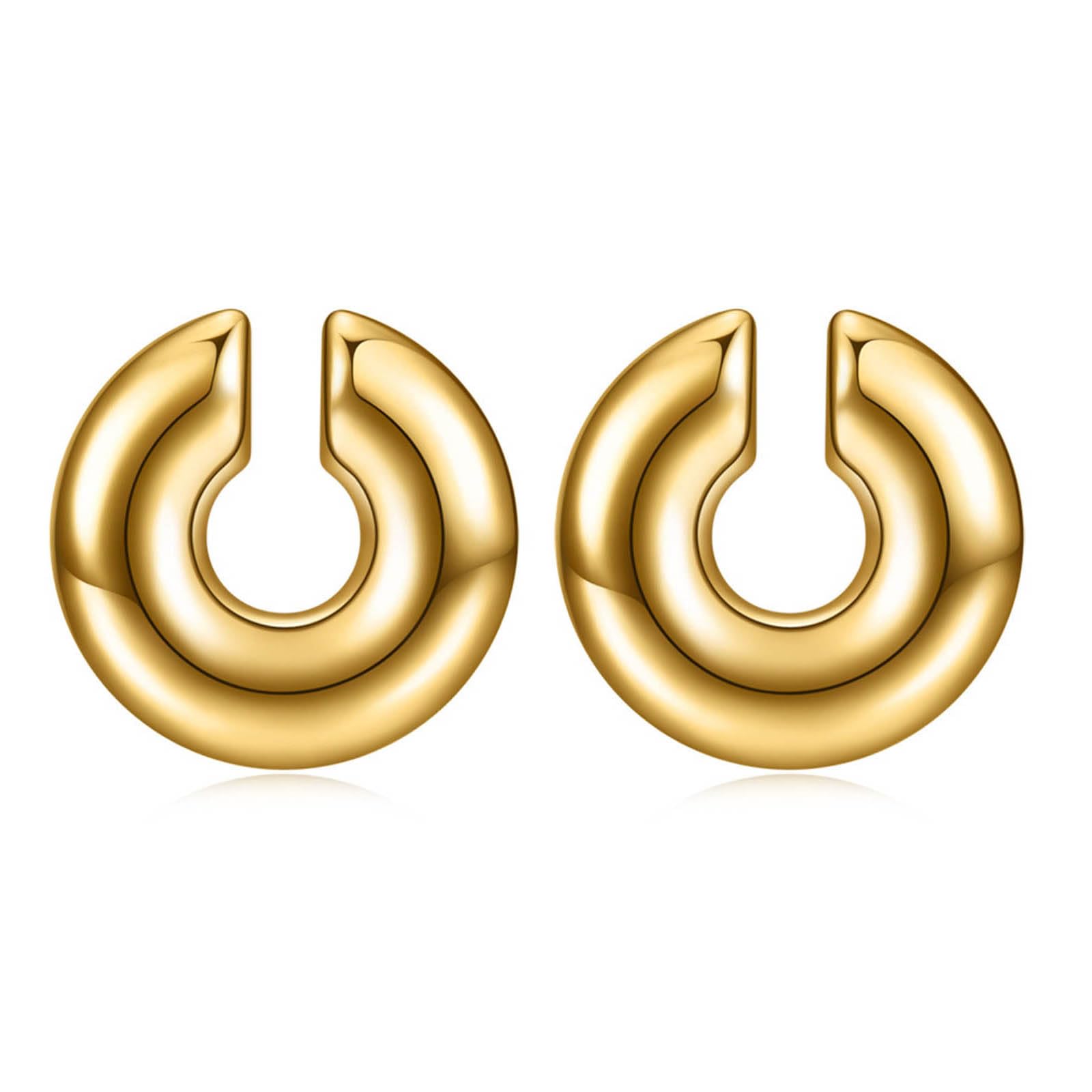oringnat Stylish Ear Clips Elegant Piercing Ear Cuff for Men and Women Unisex Thick Cartilage Earrings Trendy Jewelry