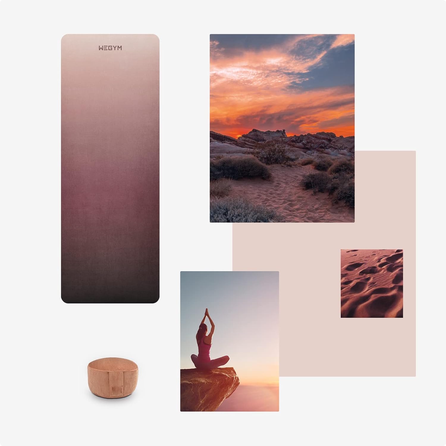 WEGYM Premium Yoga Mat 4 mm Thick Large Exercise Mat Non-slip Anti-Tear Fitnesss Mat Men Women's Eco-friendly Yoga Mat for Yoga Pilates Home Workout : Sports & Outdoors