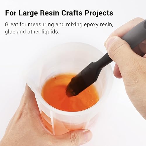 Miniatura 5 de Gartful Vasos mezcladores de 10.1 fl oz para resina epoxi, 4 tazas medidoras de silicona extra grandes, reutilizables, herramienta de vertido