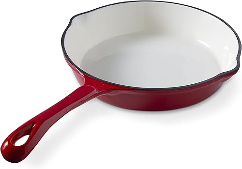 Miniatura 3 de Sartén de hierro fundido esmaltado de 8 pulgadas, color rojo