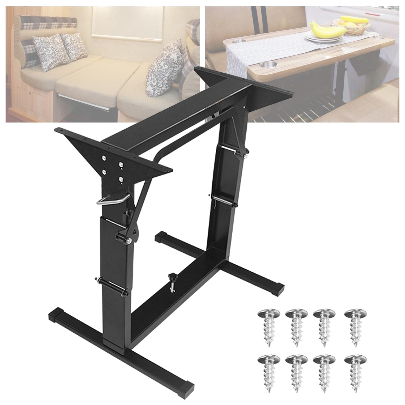 Supporto per Tavolo per Camper, Gambe da Tavolo in Metallo, Carico Massimo 250 Kg, Base per Tavolo da Pranzo RV per Patio, Yacht, Roulotte, Stanza