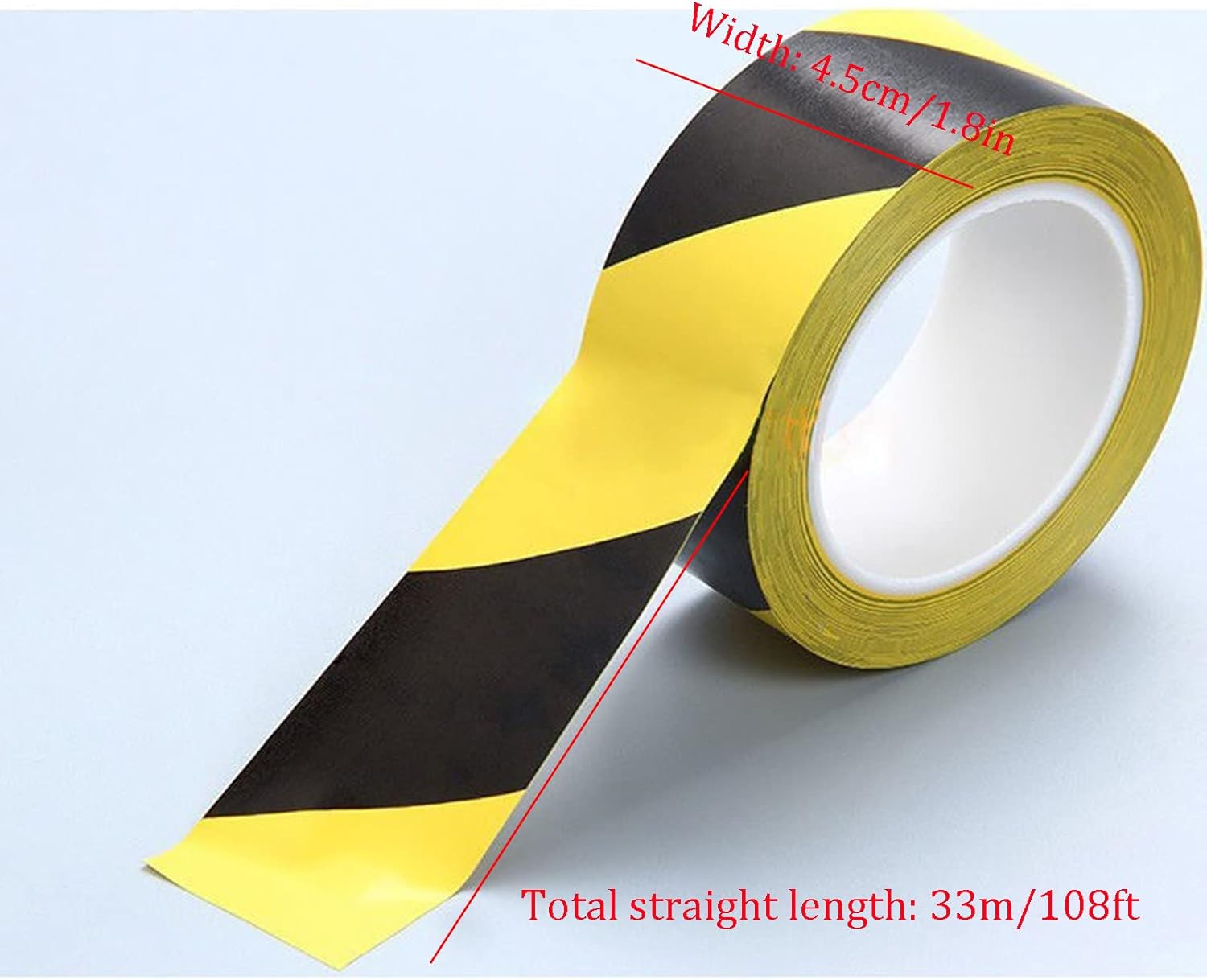 Safety Tapes 45Mm X 33M Hazard Warning Tape Adhesive Marking Barrier Tape Floor Marking Tape,Yellow Tape