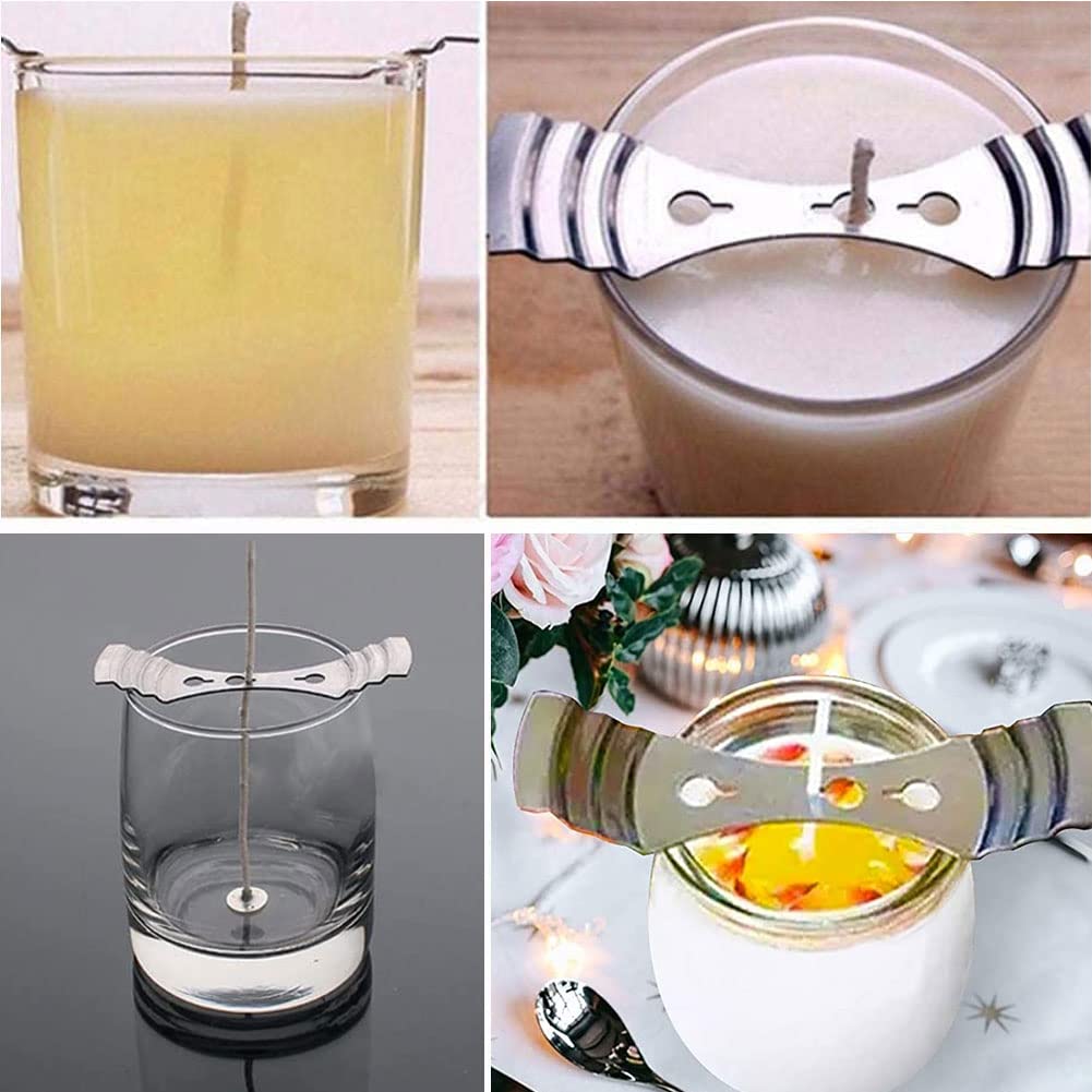 20 Dispositivi Di Centraggio Per Stoppini In Metallo, 3 Fori, In Acciaio Inox, Per Candele Fai Da Te, 10.4 Cm