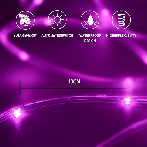 Miniatura 7 de Oluote Cuerda de luces solares, 50 luces LED de 16 pies16.4 ft2 modos, impermeable, cadena de luces solares de alambre de cobre, luces de cuerda