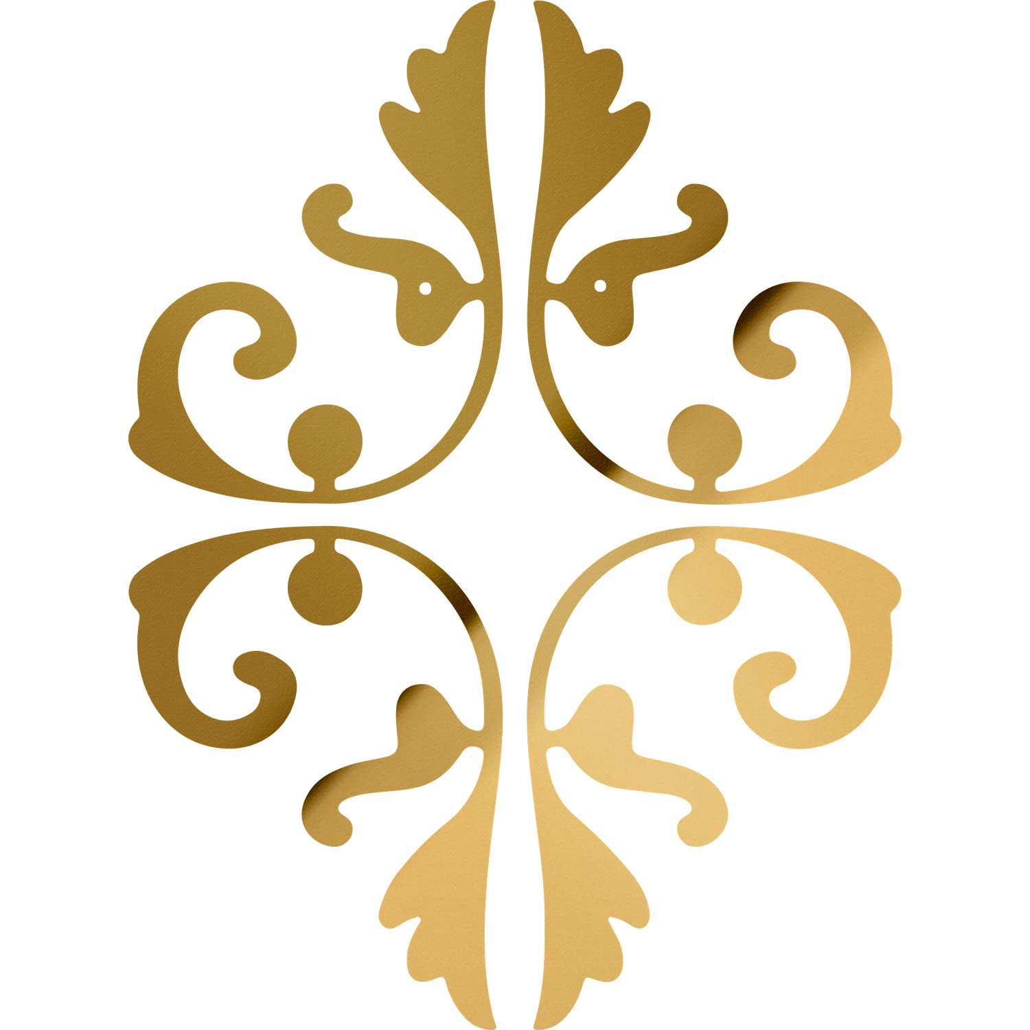 2 Pcs - Transparent Decal Stickers of Decor Motif Decorative 1 (Metallic Gold) Premium Waterproof Vinyl Decal Stickers for Laptop Phone Accessory