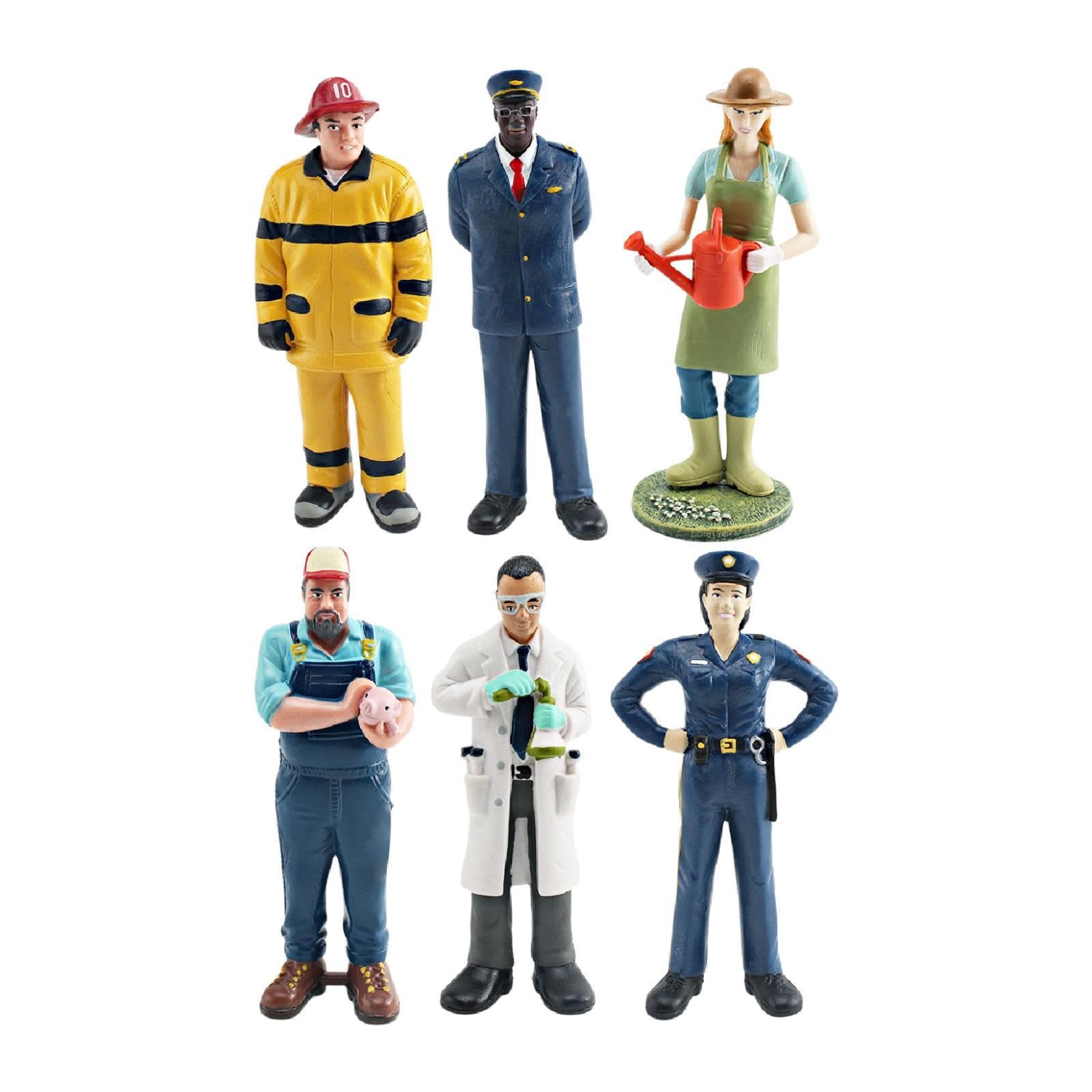Figurines peintes à la main lot de 6 personnages pour monde miniature