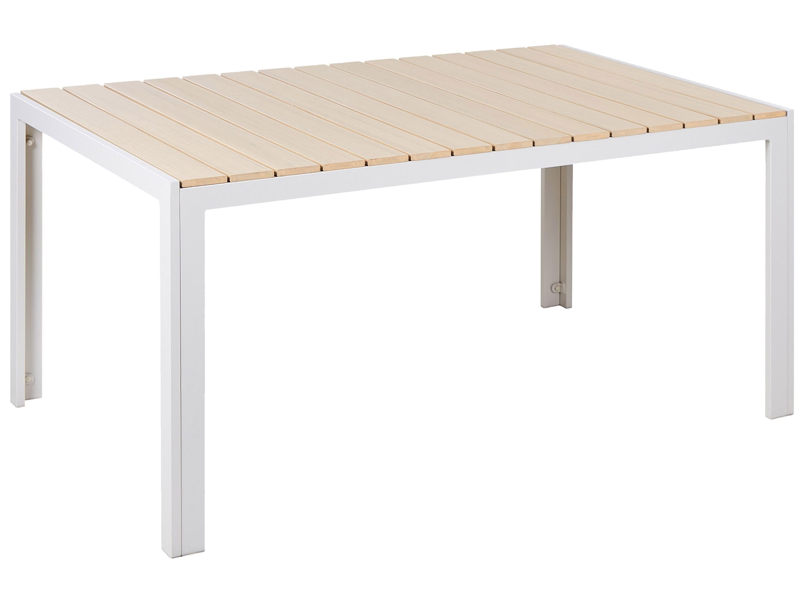 Tavolo da Giardino in Alluminio Beige e Bianco a 6 Posti Stile Moderno