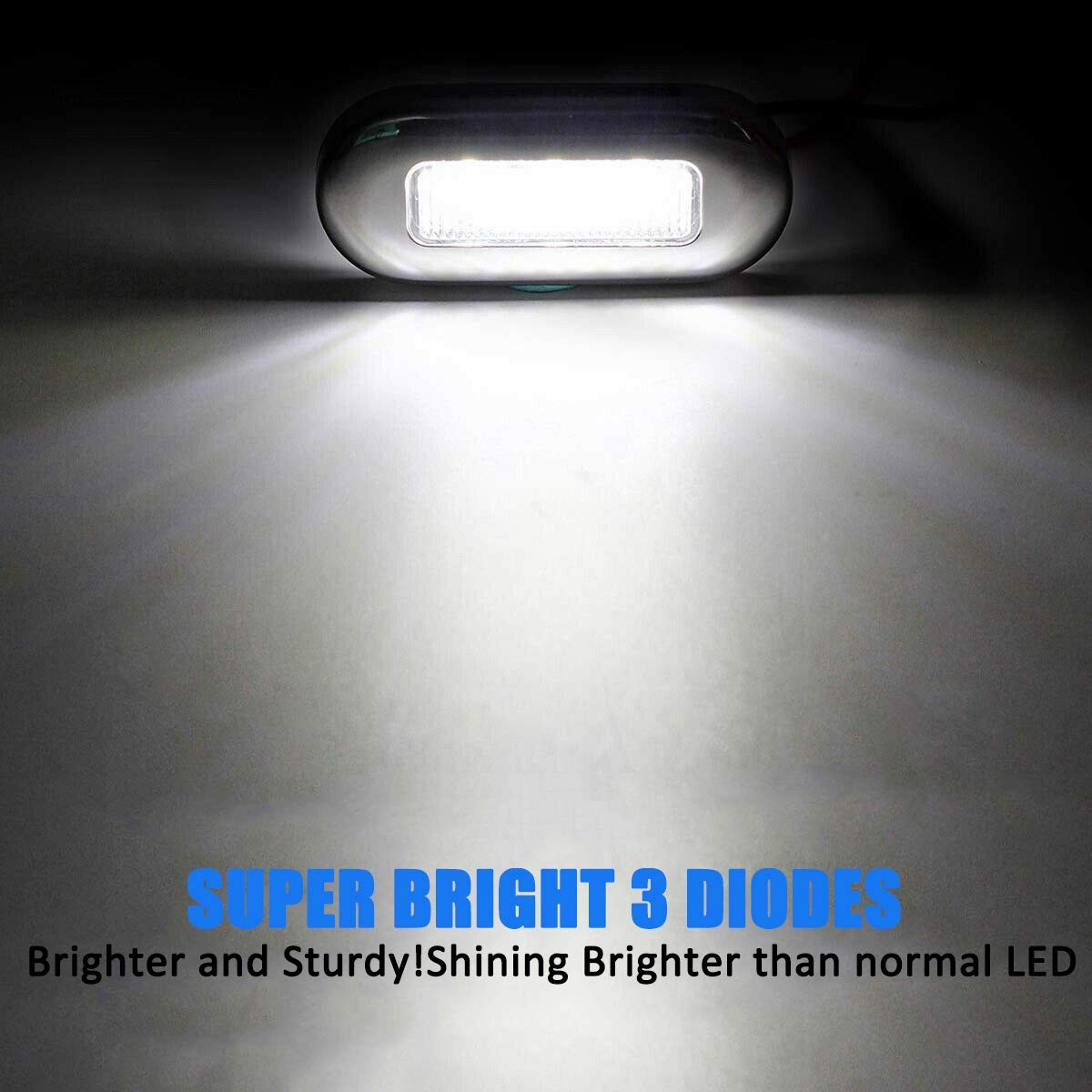 4PZ 12V Lampada di Segnalazione per Barche Marine Grande Impermeabile A LED Luci di Cortesia Piattaforma per Scale Bianca