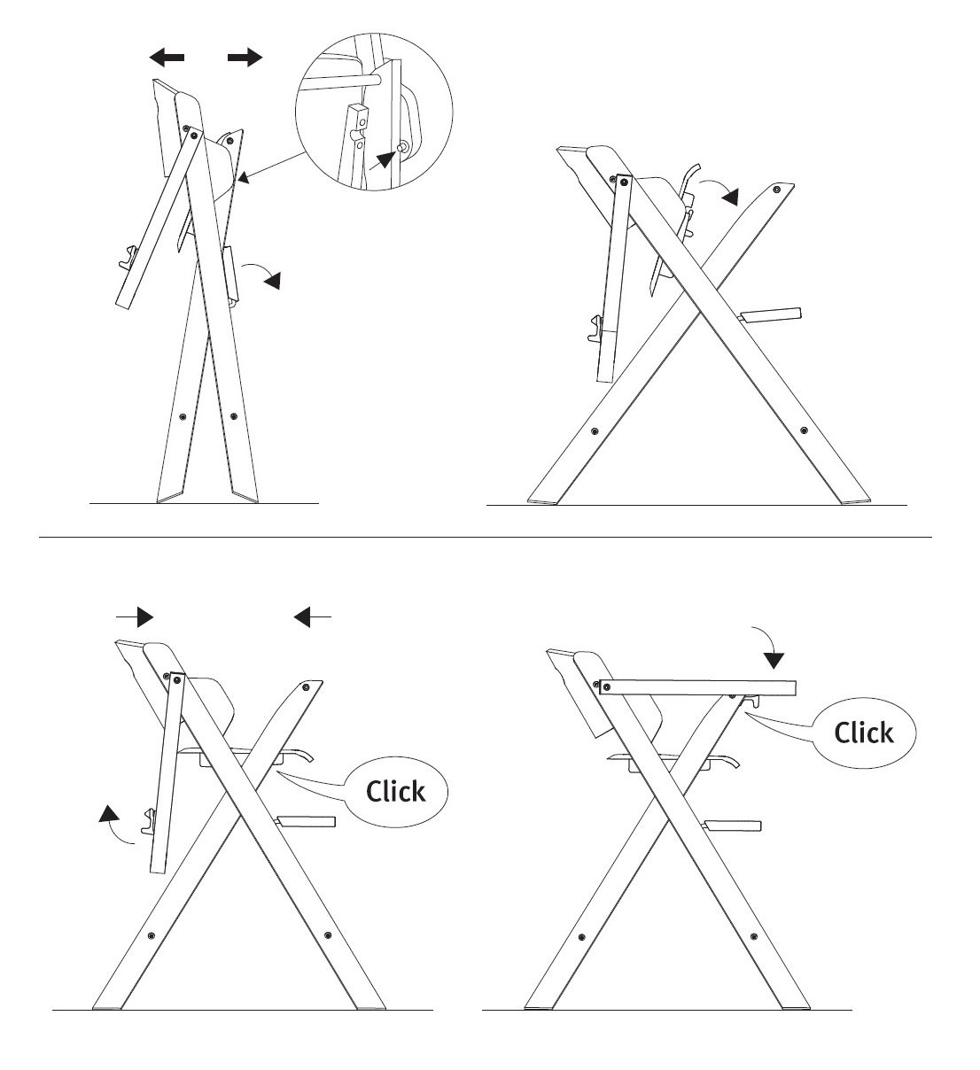 roba Baumann trona plegable roba, trona plegable para espacio, trona para bebés y niños de madera natural