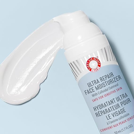 First Aid Beauty Ultra Repair Face Moisturiser – Lightweight, Hydrating Face Lotion for All Skin Types, 50mL