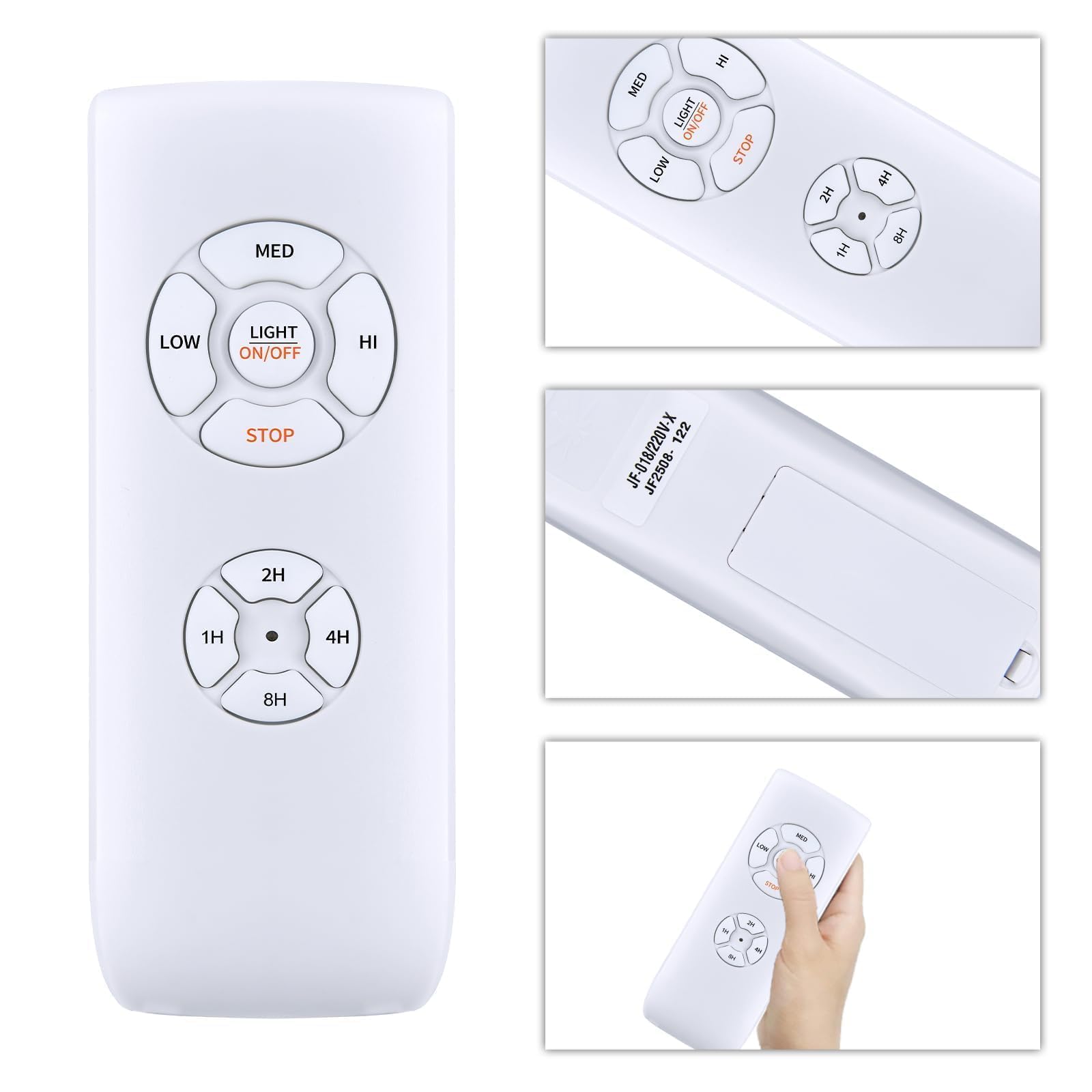 Telecomando di ricambio compatibile con ventilatore da soffitto universale, 3 in 1（Prima dell'associazione:Spegnere l'interruttore principale, attendere 10 secondi, quindi riaccenderlo.）