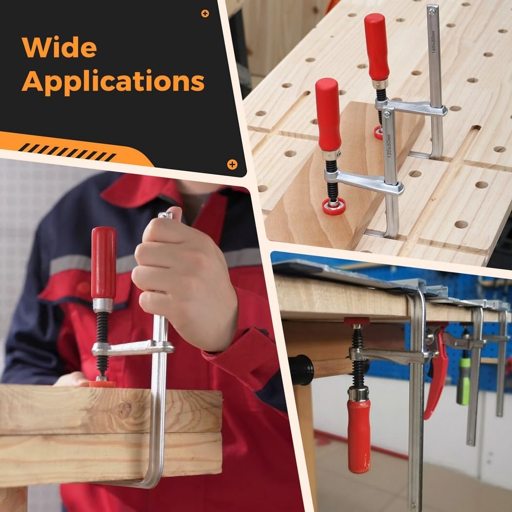 2 Pcs Quick-Screw Guide Rail Clamps, And Guide Rail System Compatible, 7-7/8 Capacity, 530 Clamping Power For Woodworking