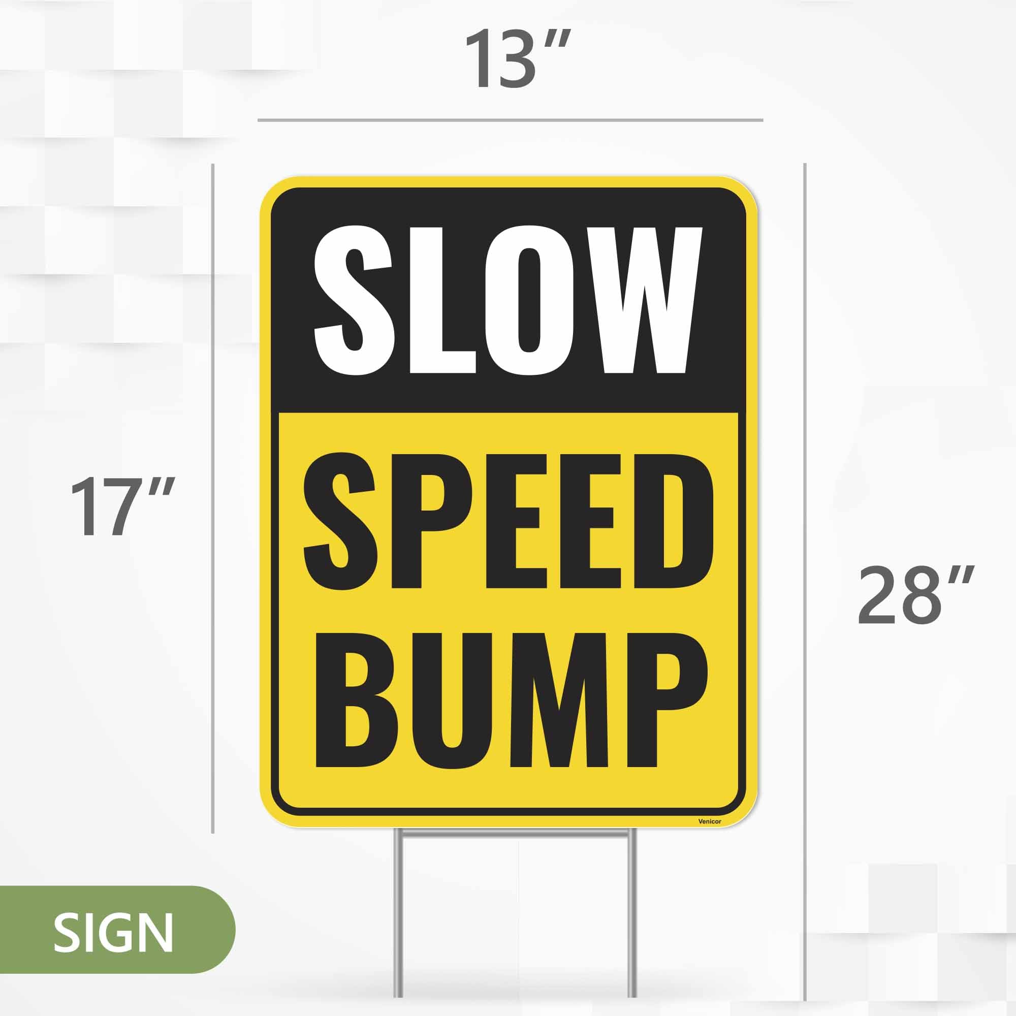 Placa Speed Bump de 2 peças com estacas, 43 cm x 33 cm - Plástico