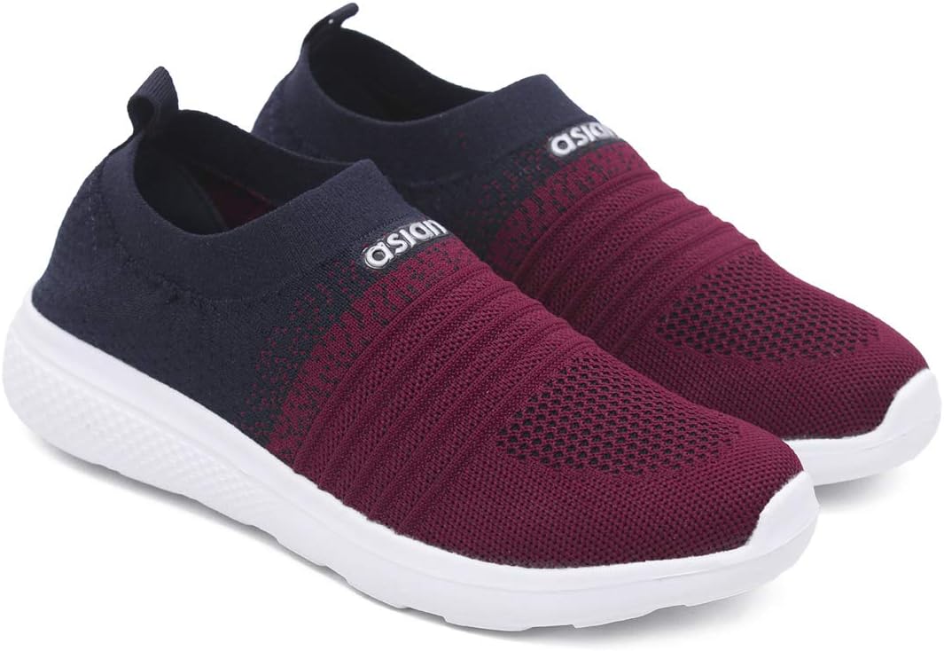 ASIAN Women's Elasto-02 Knitted, Sports, Walking, Slipon Shoes